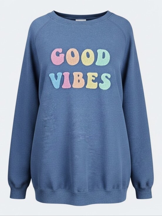 Wildfox Tops - WILDFOX | Blue Dopamine Barbiecore‎ Sweatshirt with Colorful Pastel Design | 2X